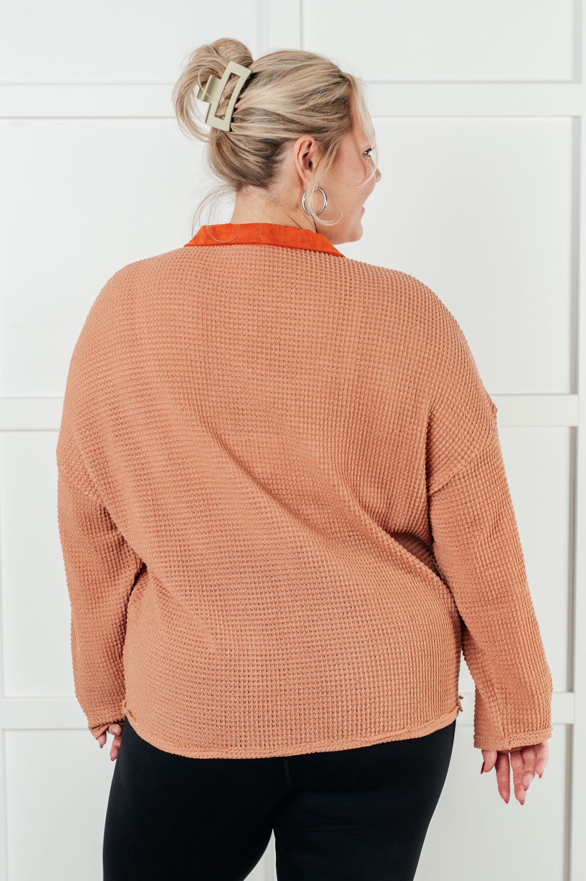 Can't Imagine Why Waffle Knit Contrast Trim Top - 12/10/2024