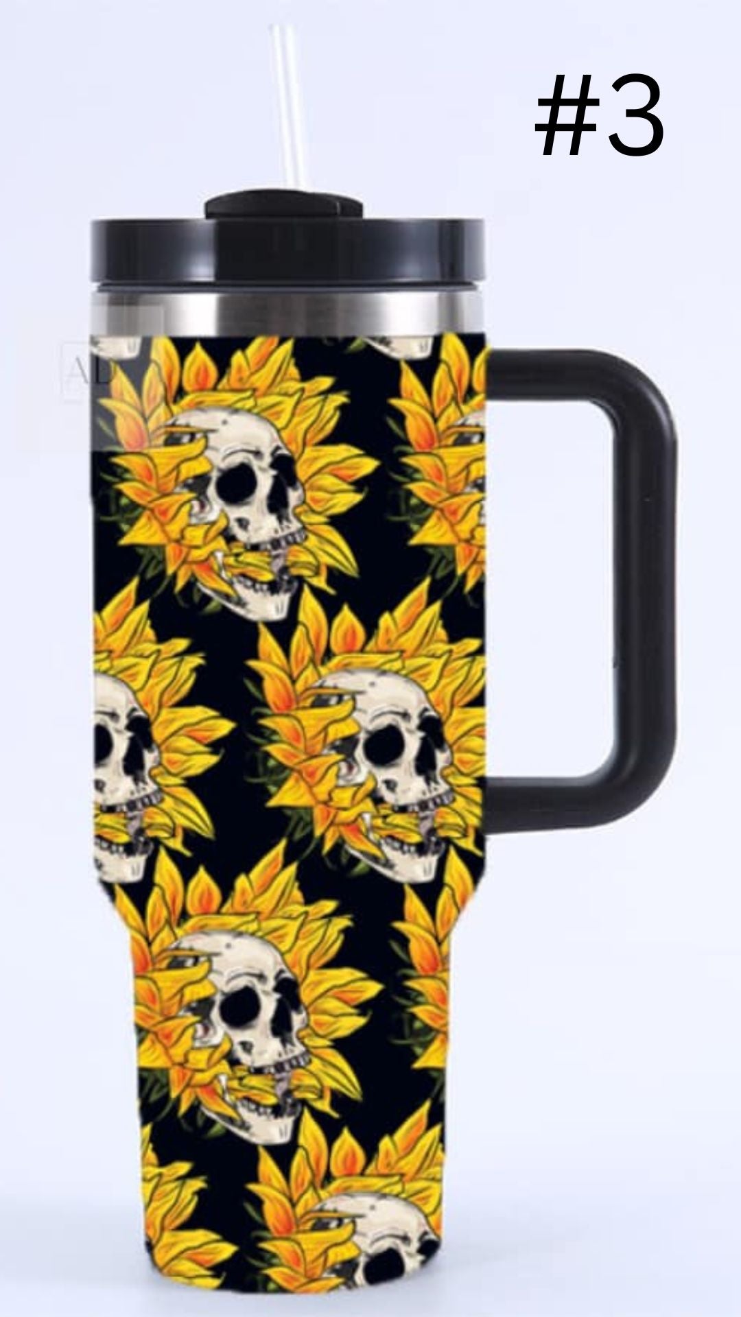40 oz Insulated Skull Tumblers in Assorted Designs - RTS