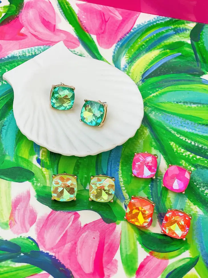 PREORDER: Iridescent Stud Earrings in Assorted Colors