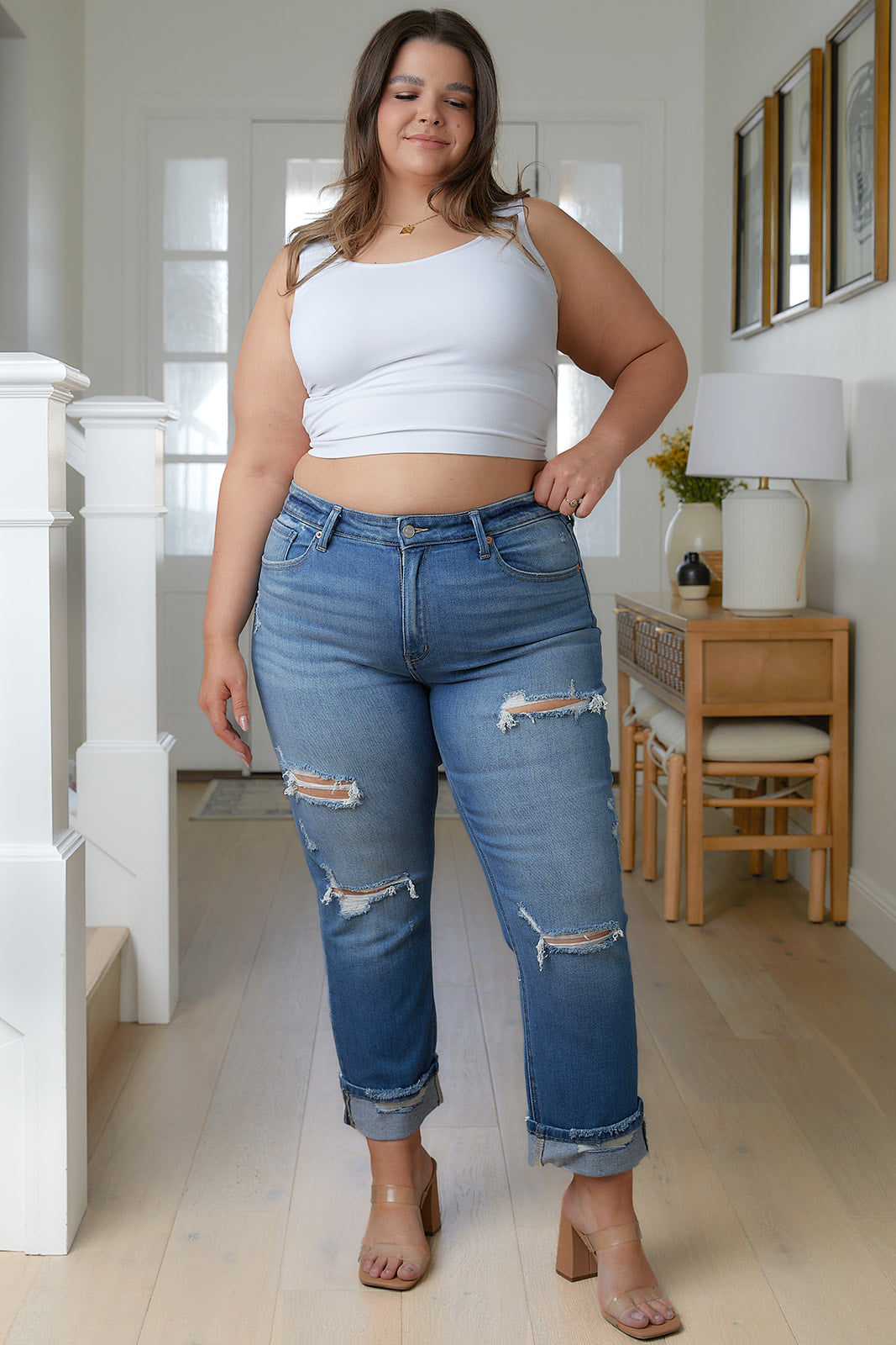 Belinda High Rise Distressed Straight Jeans - 5/16/2023