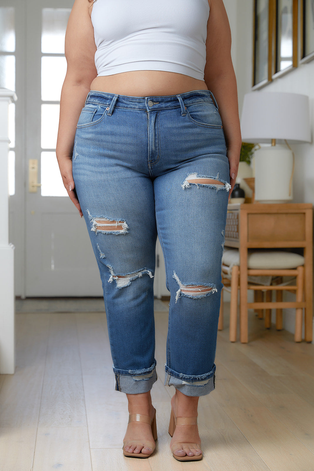 Belinda High Rise Distressed Straight Jeans - 5/16/2023