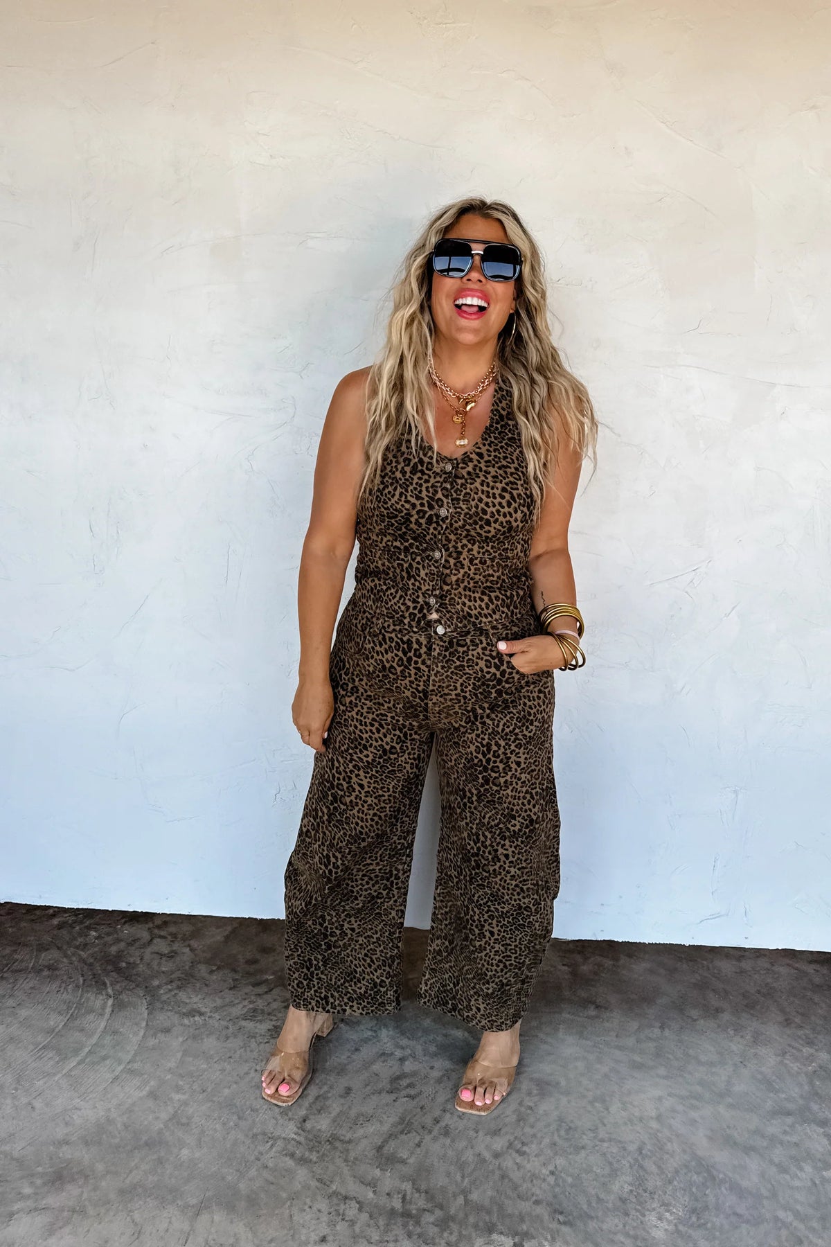 PREORDER: Bex Cheetah Barrel Jeans (Stretchy)