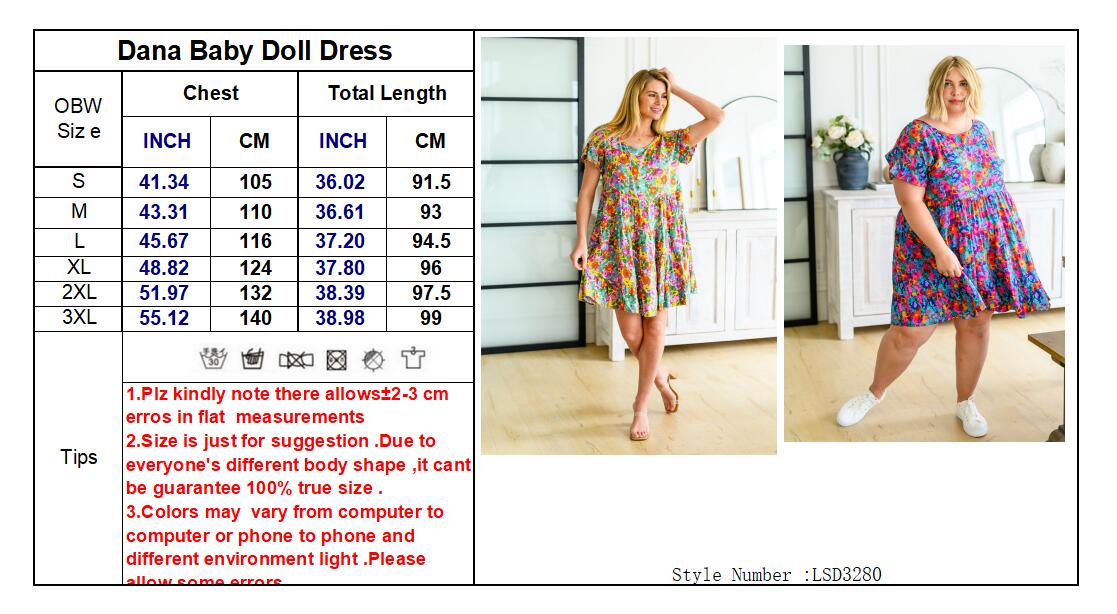 Dana Babydoll Dress in Two Colors - RTS
