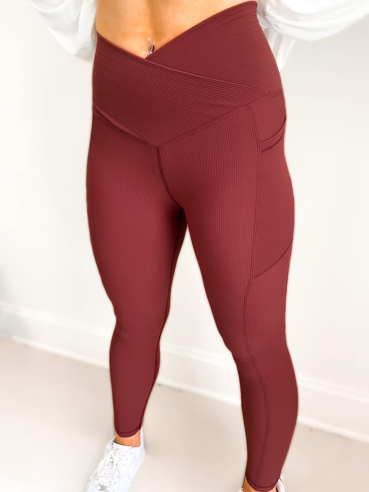 Molly Max Sculpt Diagonal Ribbed Leggings In Two Colors - RTS