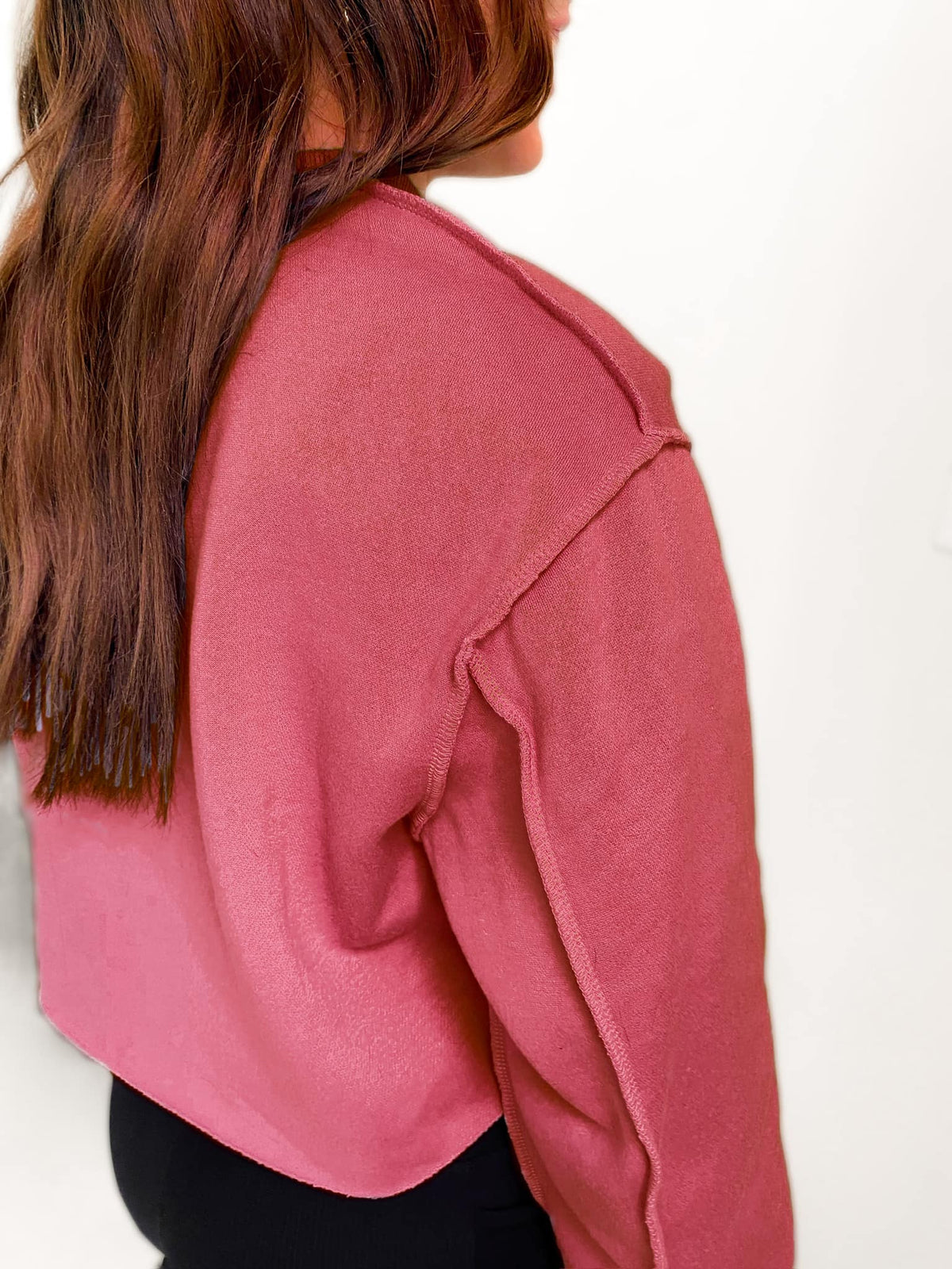 Izzy Inside-Out Cropped Sweatshirt In Assorted Colors - RTS