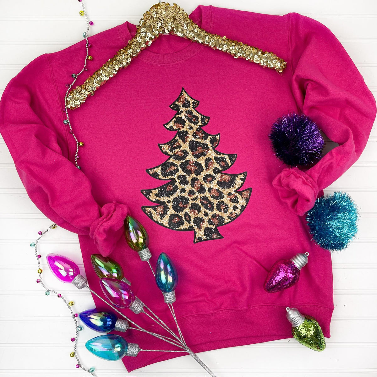 PREORDER: Cheetah Glitter Tree Sweatshirt
