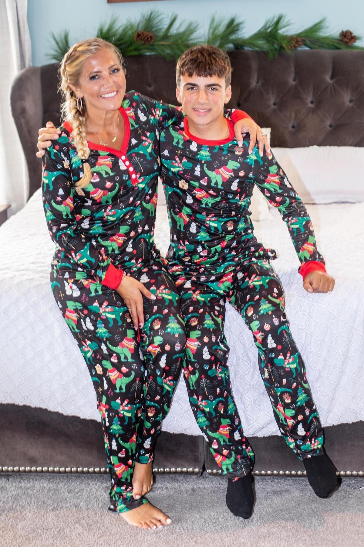 PREORDER: Matching Family Christmas Pajamas in Dinosaur