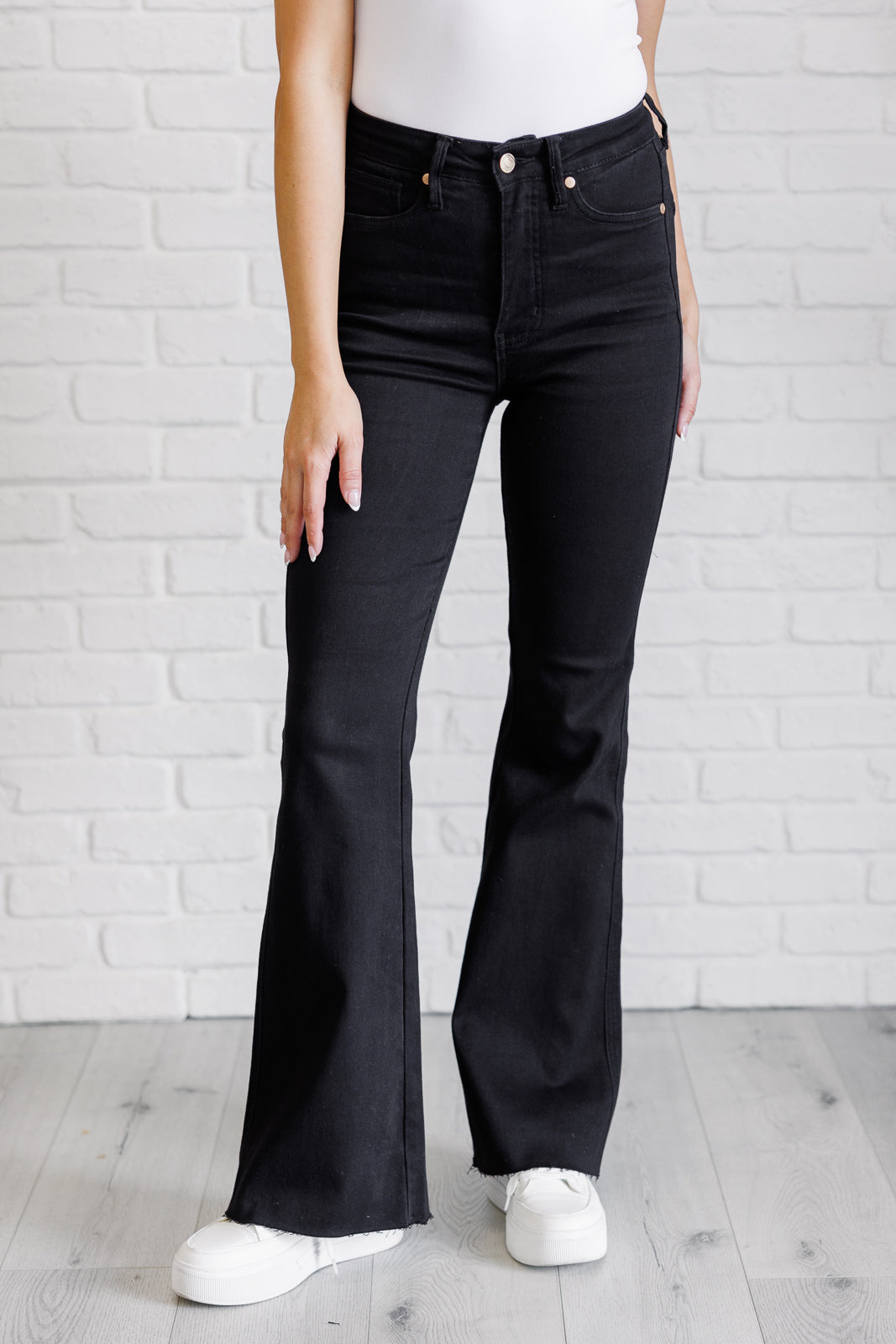 Etta High Rise Control Top Flare Jeans in Black - 11/6/2024