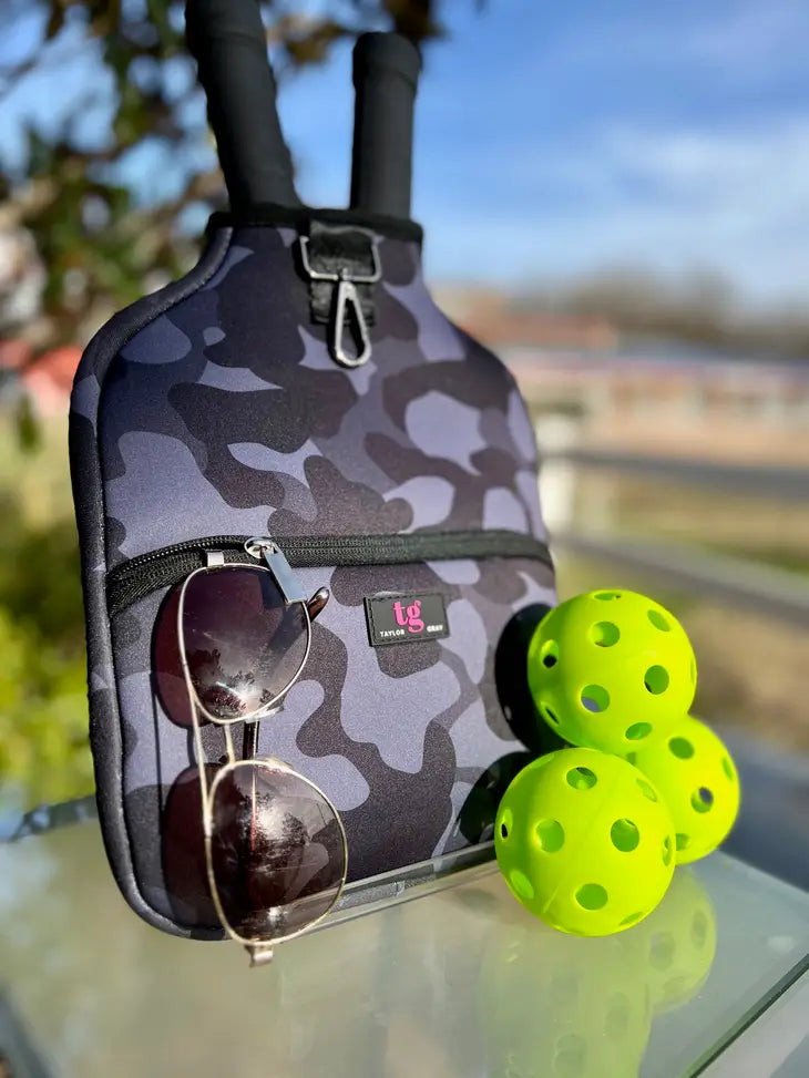 Pickleball Paddle Cover in Midnight Camo - RTS