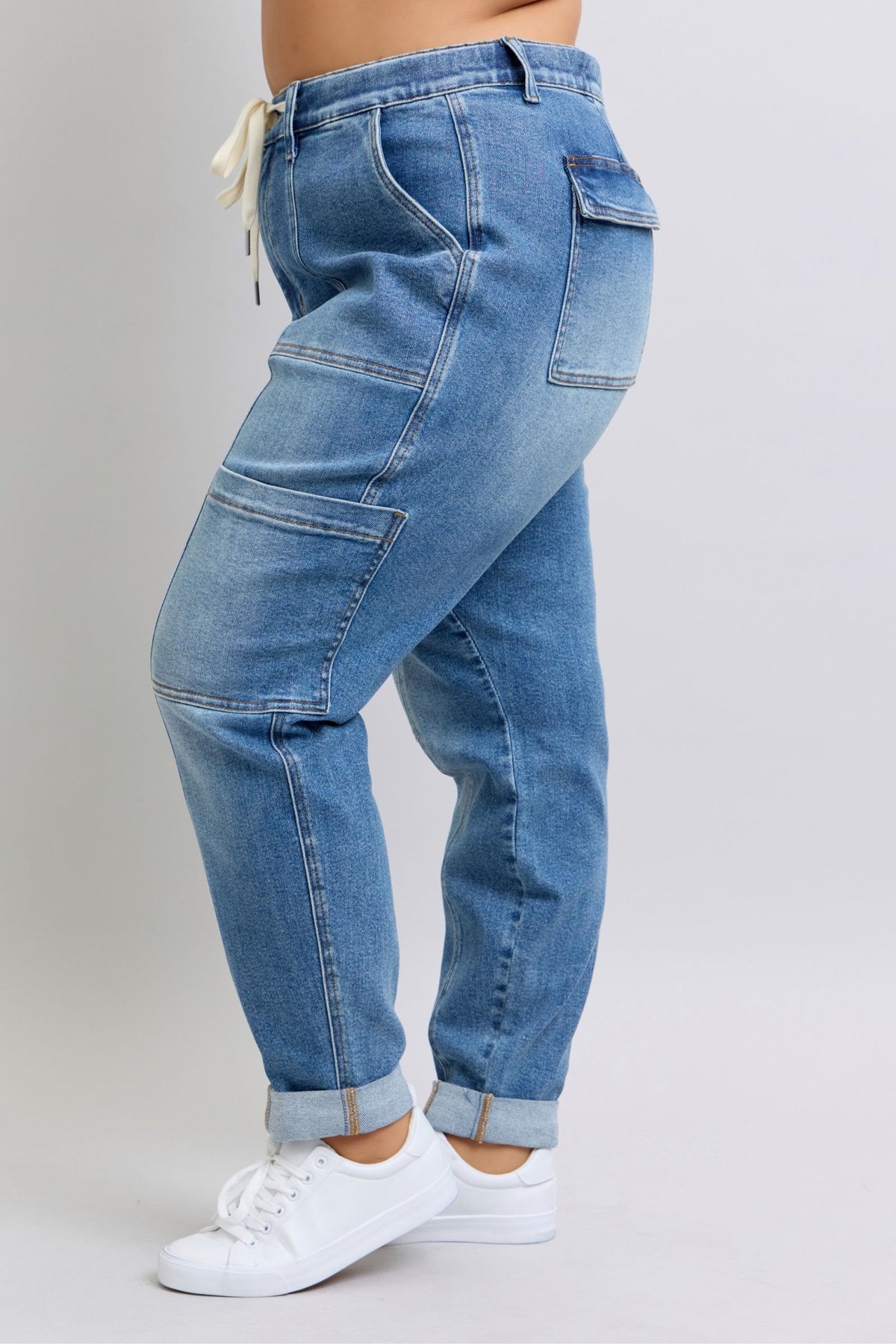 Clayton High Rise Cuffed Cargo Denim Jogger - 1/22/2025