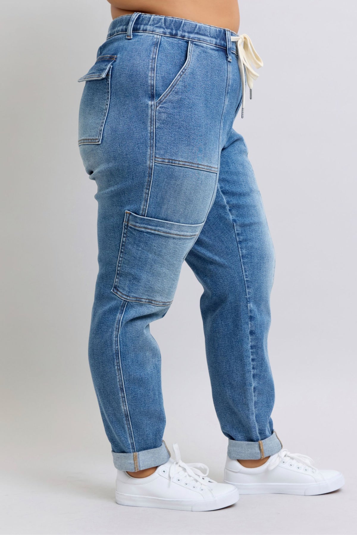 Clayton High Rise Cuffed Cargo Denim Jogger - 1/22/2025