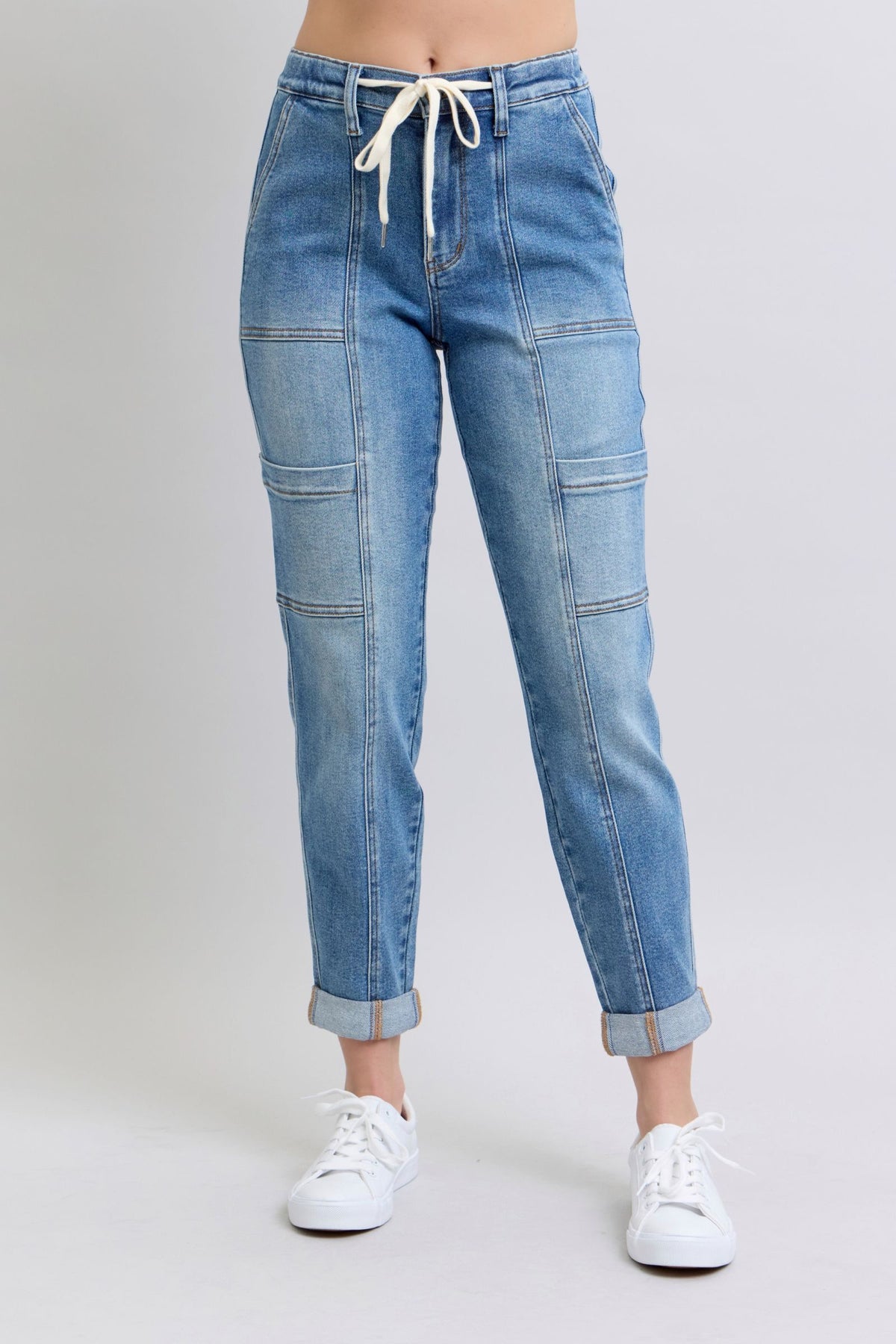 Clayton High Rise Cuffed Cargo Denim Jogger - 1/22/2025