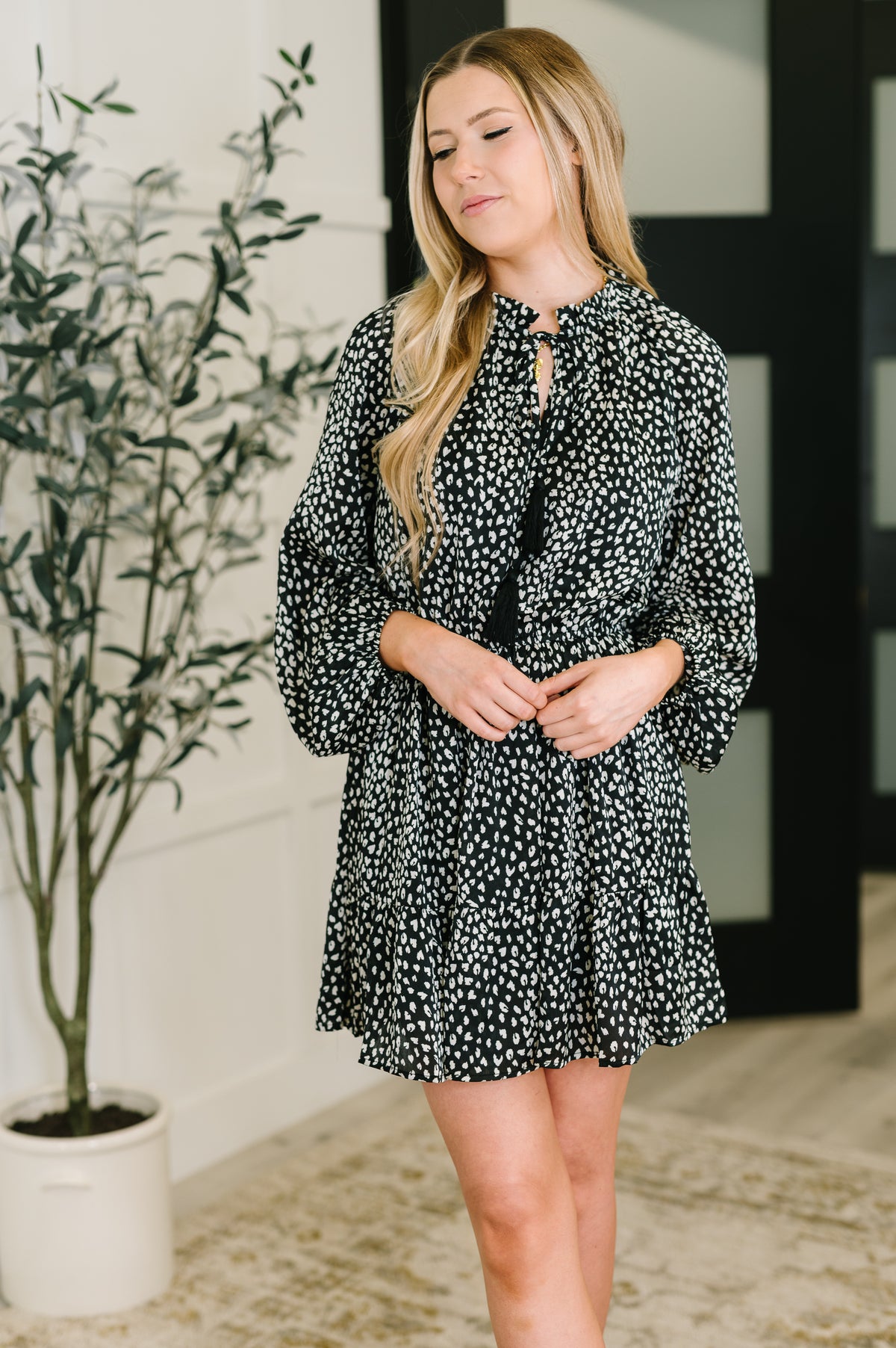 A Cheeky Little Time Tiered Dress in Black - 9/5/2025