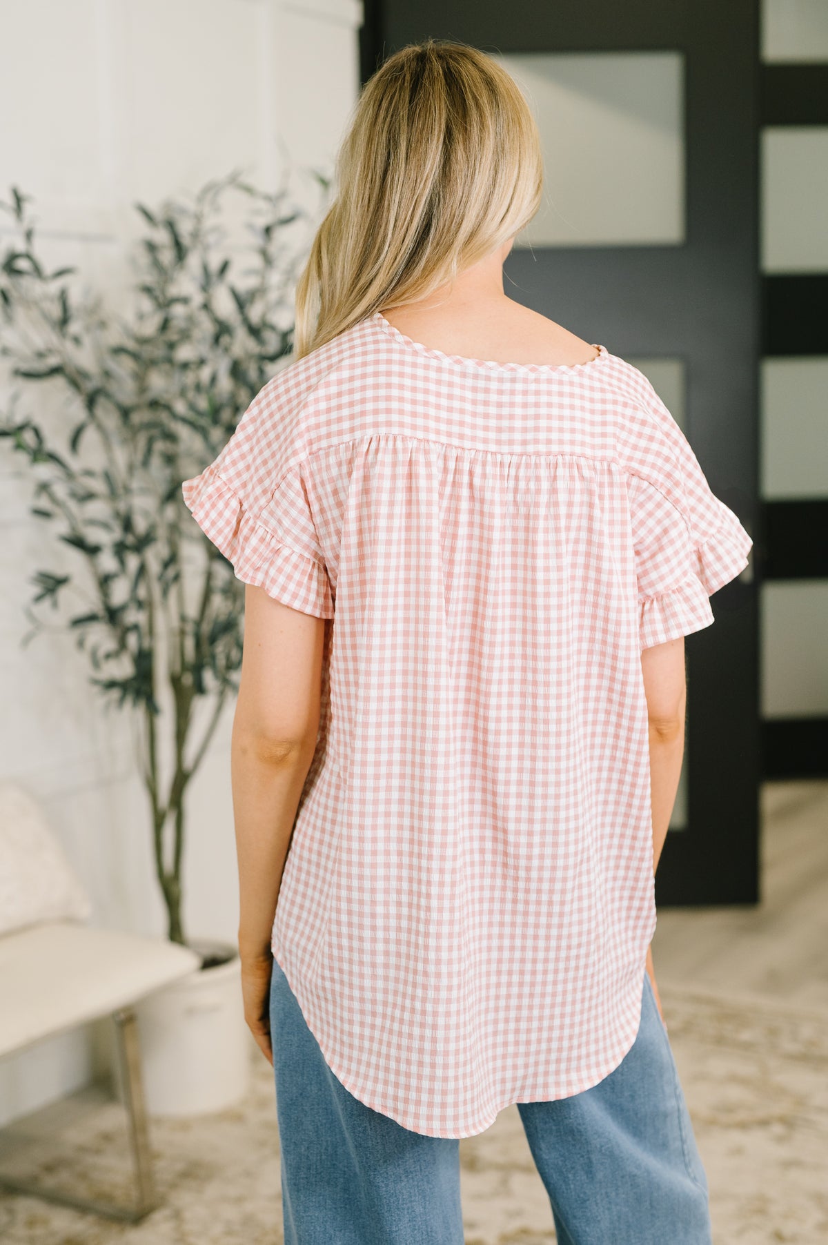 A Different Side Of Me Gingham Blouse in Dusty Rose - 8/4/2026