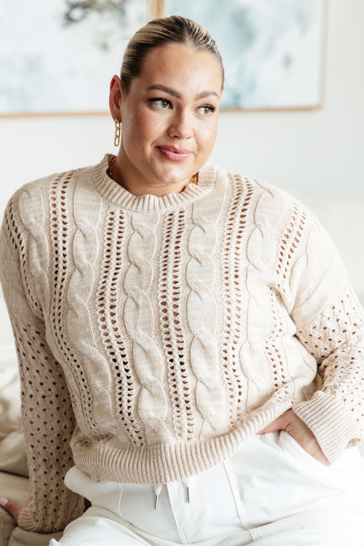A Note of Thanks Cable Knit Sweater - 8/28/2025