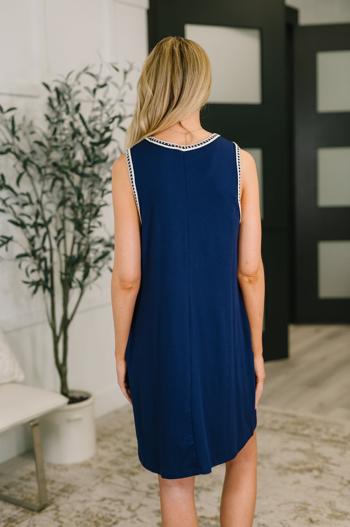 Airloom Trim Detail Mini Tank Dress in Navy - 4/28/2026 NEW