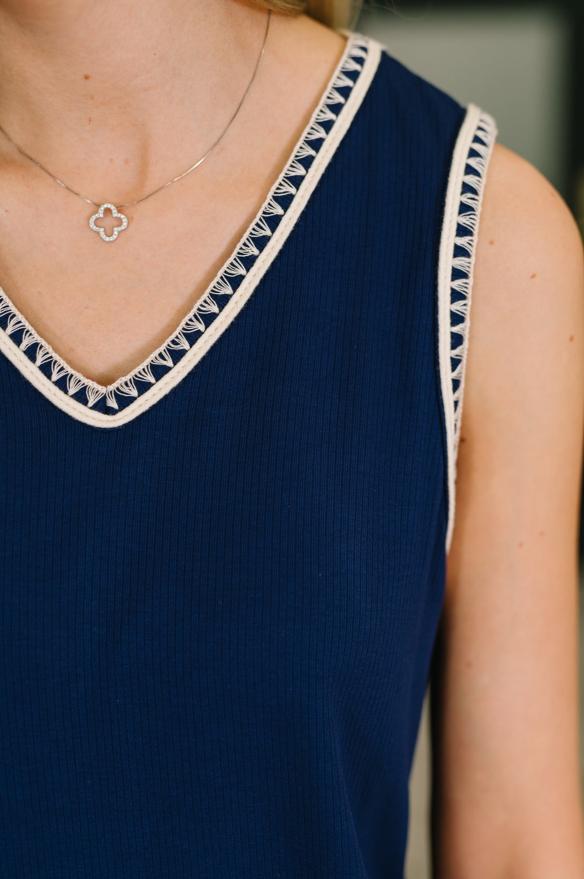 Airloom Trim Detail Mini Tank Dress in Navy - 4/28/2026 NEW