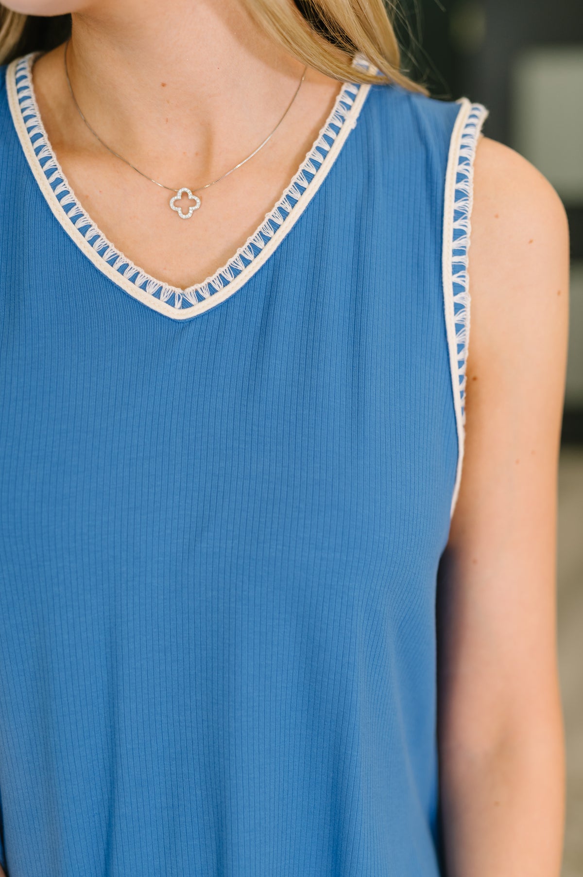 Airloom Trim Detail Mini Tank Dress in Ocean Blue - 4/28/2026 NEW