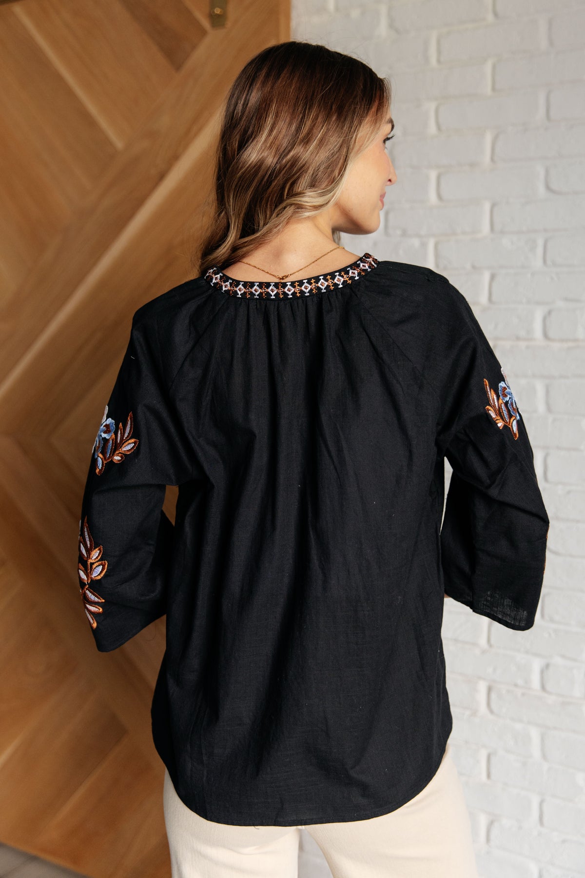 All In Me Embroidered V-Neck Blouse - 10/31/2024