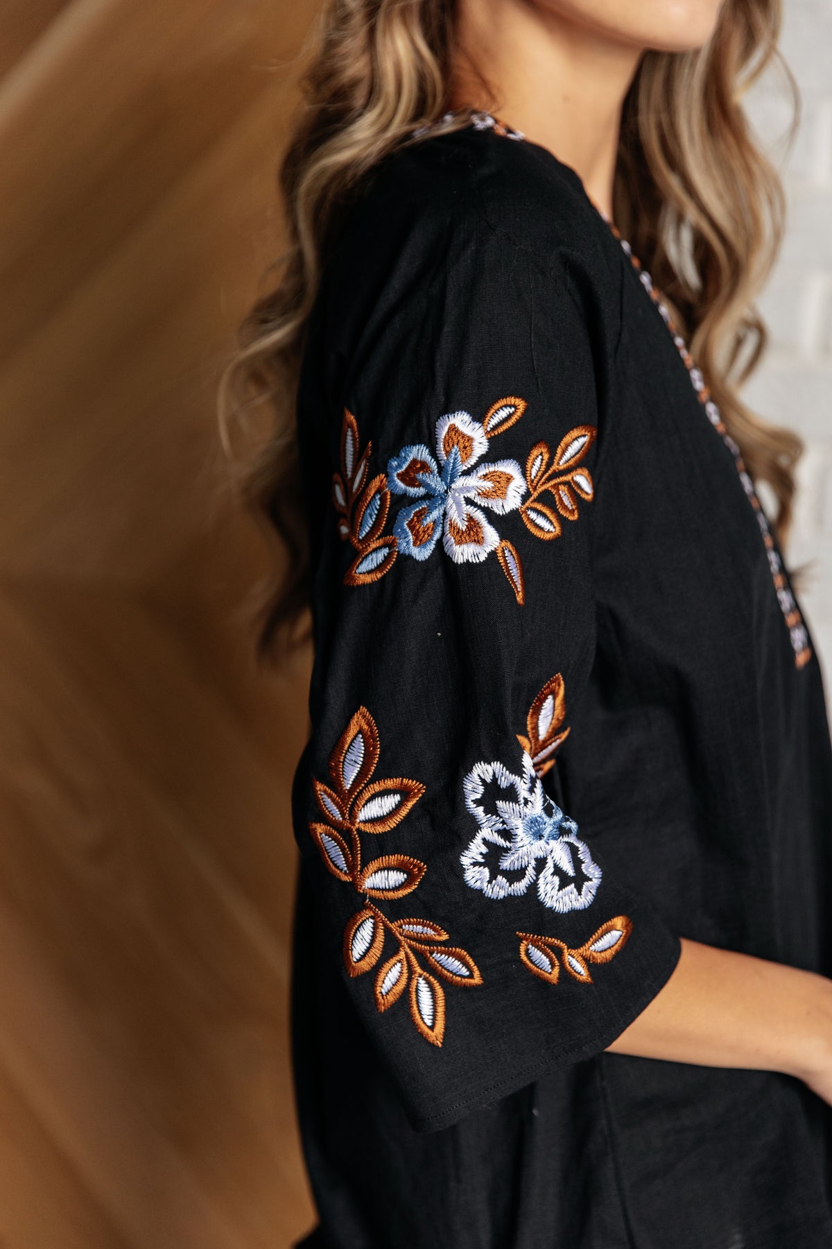 All In Me Embroidered V-Neck Blouse - 10/31/2024