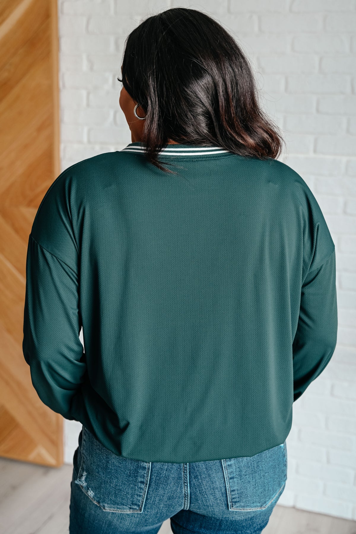 All Out Comfort V-Neck Pullover in Midnight Green - 8/15/2024