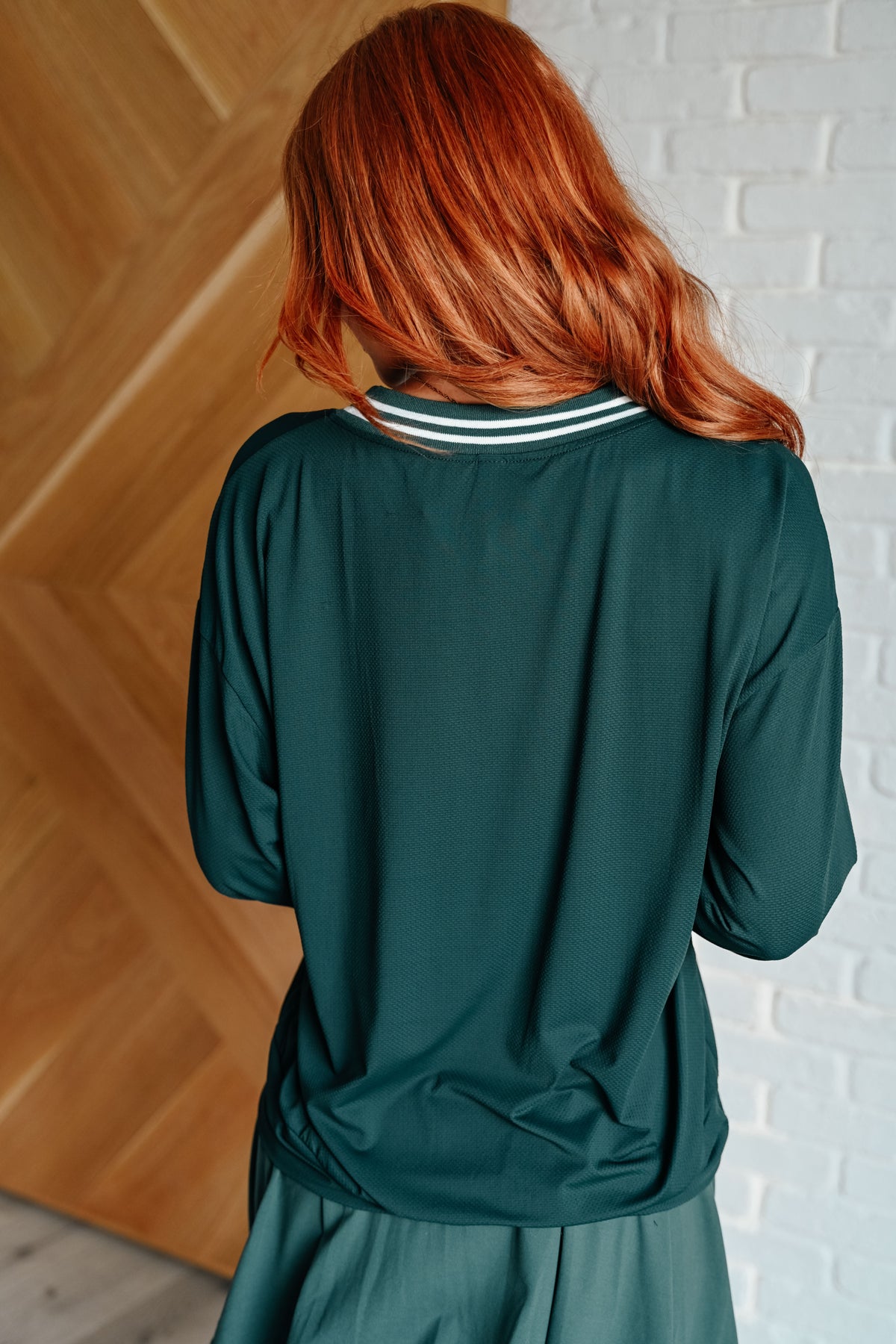 All Out Comfort V-Neck Pullover in Midnight Green - 8/15/2024