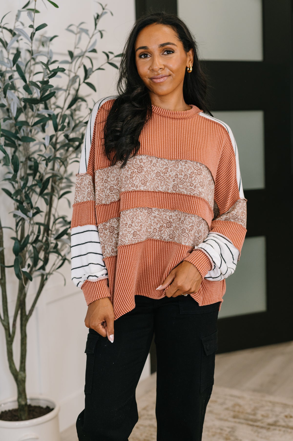 All Over the Place Color Block Relaxed Pullover - 10/17/2025