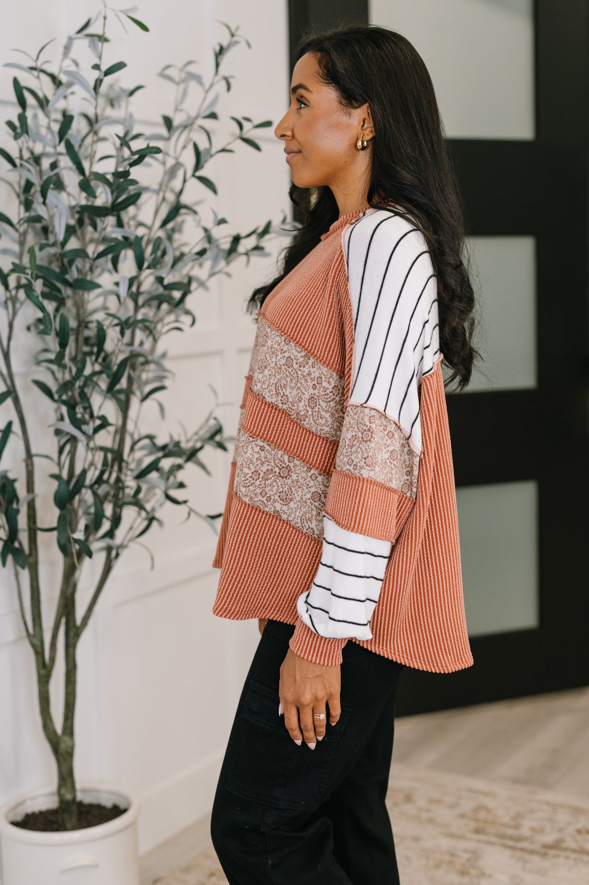 All Over the Place Color Block Relaxed Pullover - 10/17/2025
