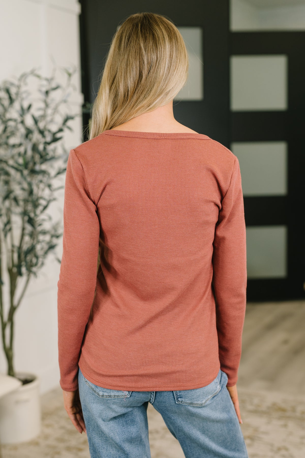 All That I Know Split Neck Top in Marsala - 8/21/2026