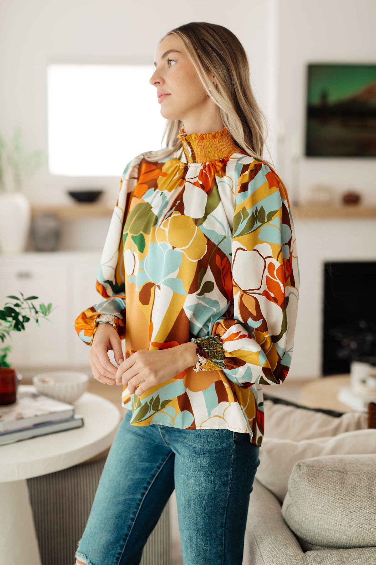 All Together Now Mock Neck Blouse - 9/2/2025