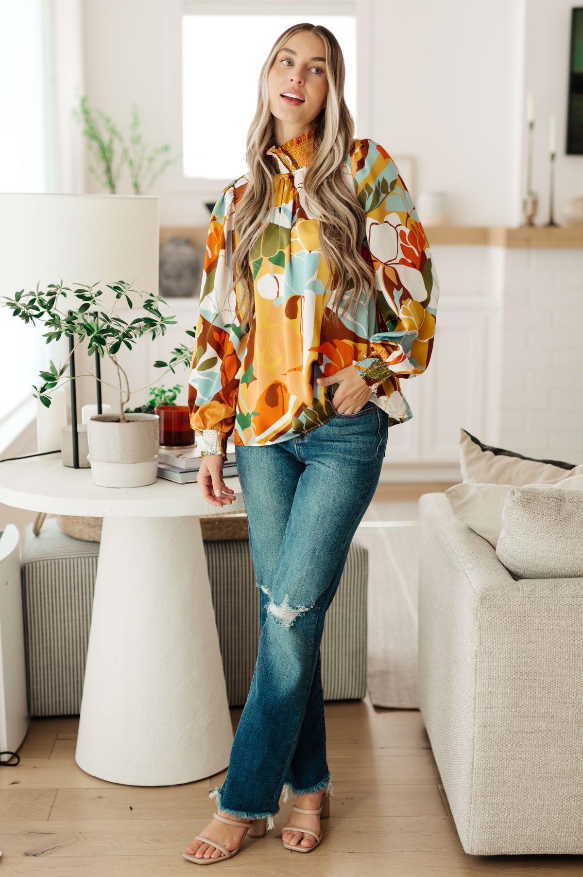 All Together Now Mock Neck Blouse - 9/2/2025