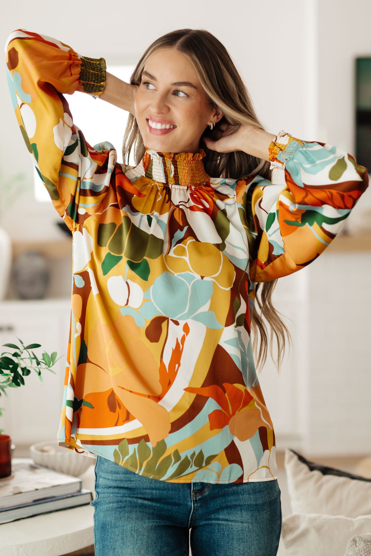 All Together Now Mock Neck Blouse - 9/2/2025