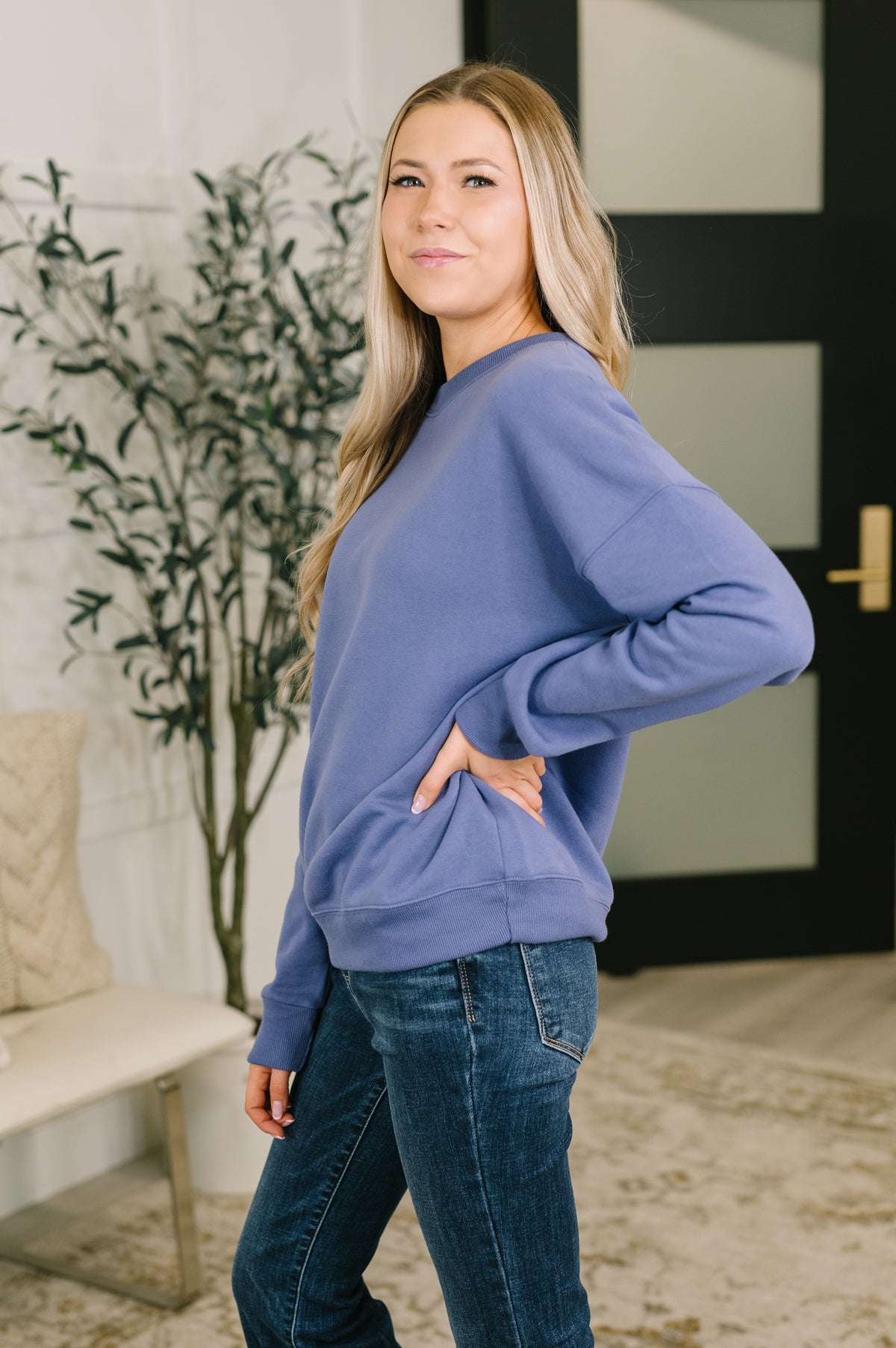 Always True Drop Shoulder Pullover in Marlin - 9/15/2026
