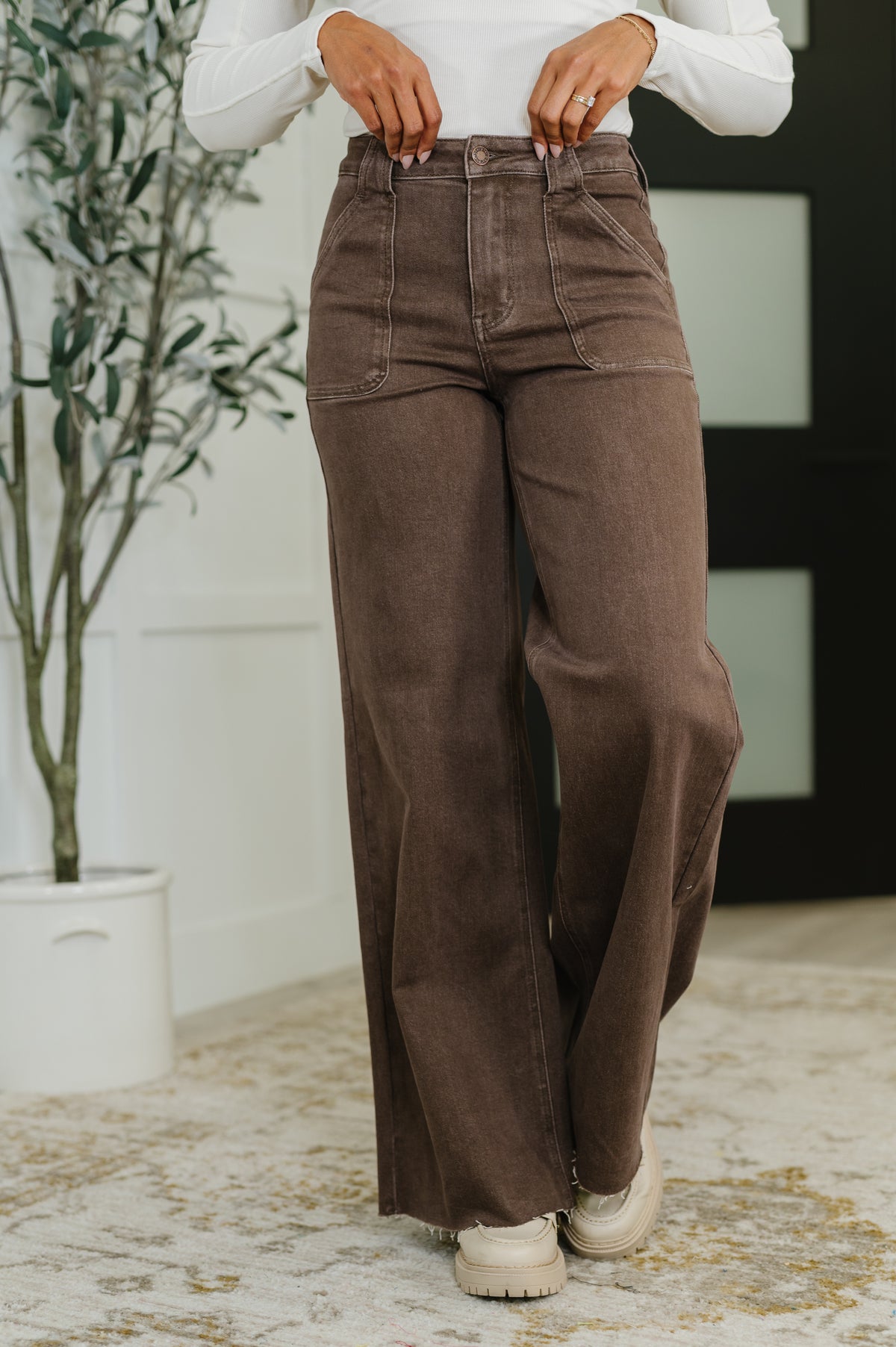 Andy High Waist Retro Wide Yarn Dyed Front Patch Pkts - 9/3/2025