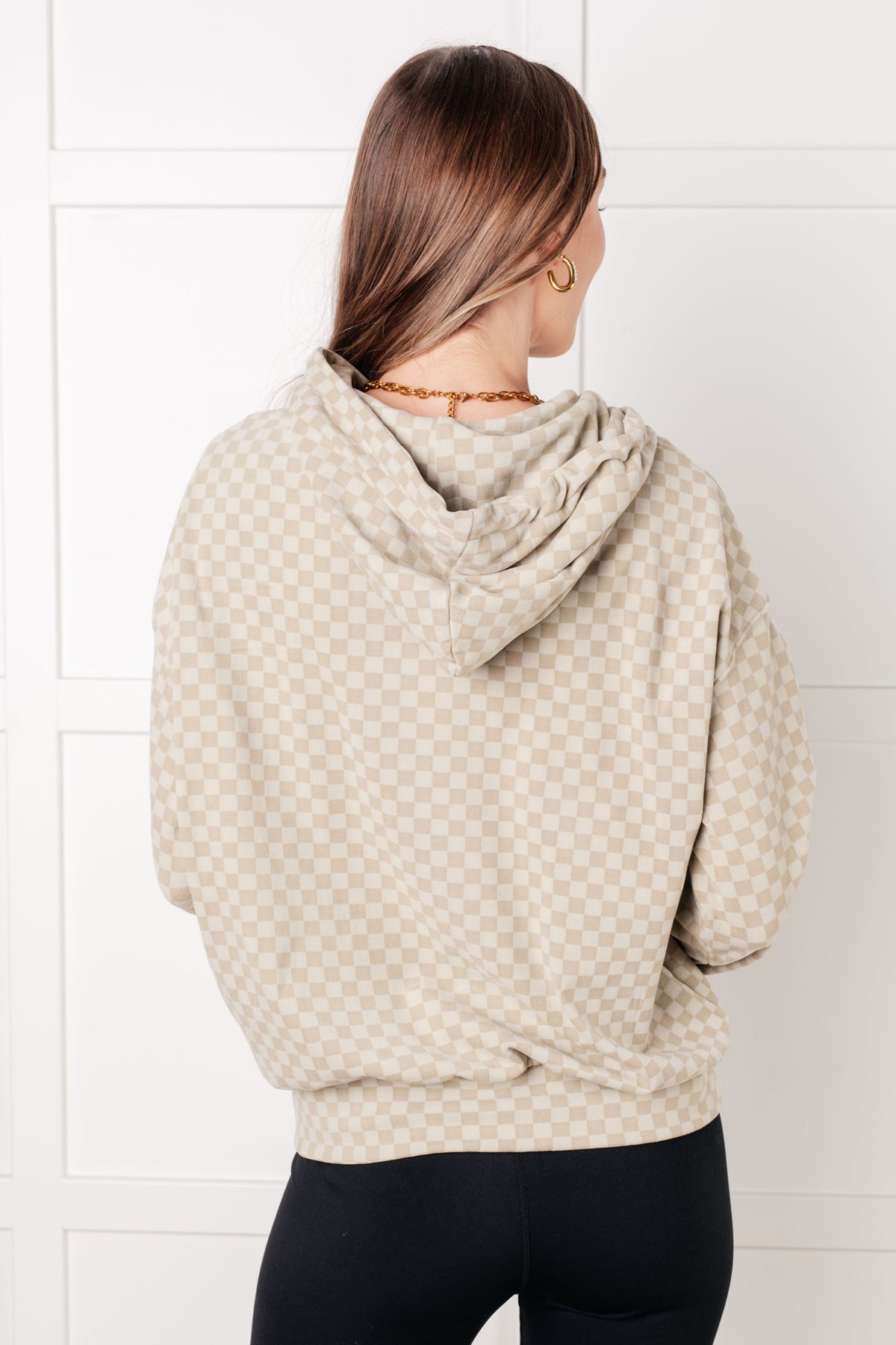 Ask Me Out Checkered Hoodie in Sage - 1/21/2025