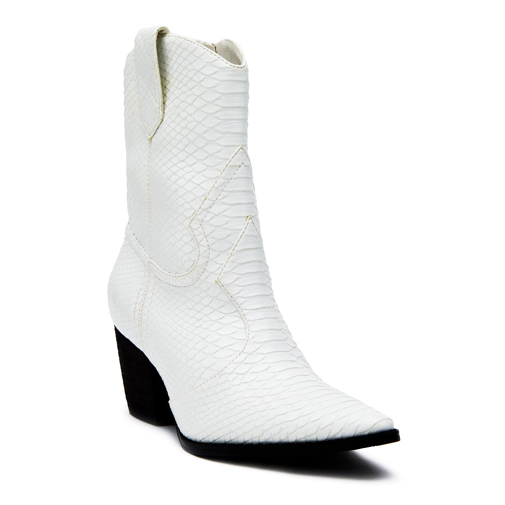 Bambi Western Boot White Snake
