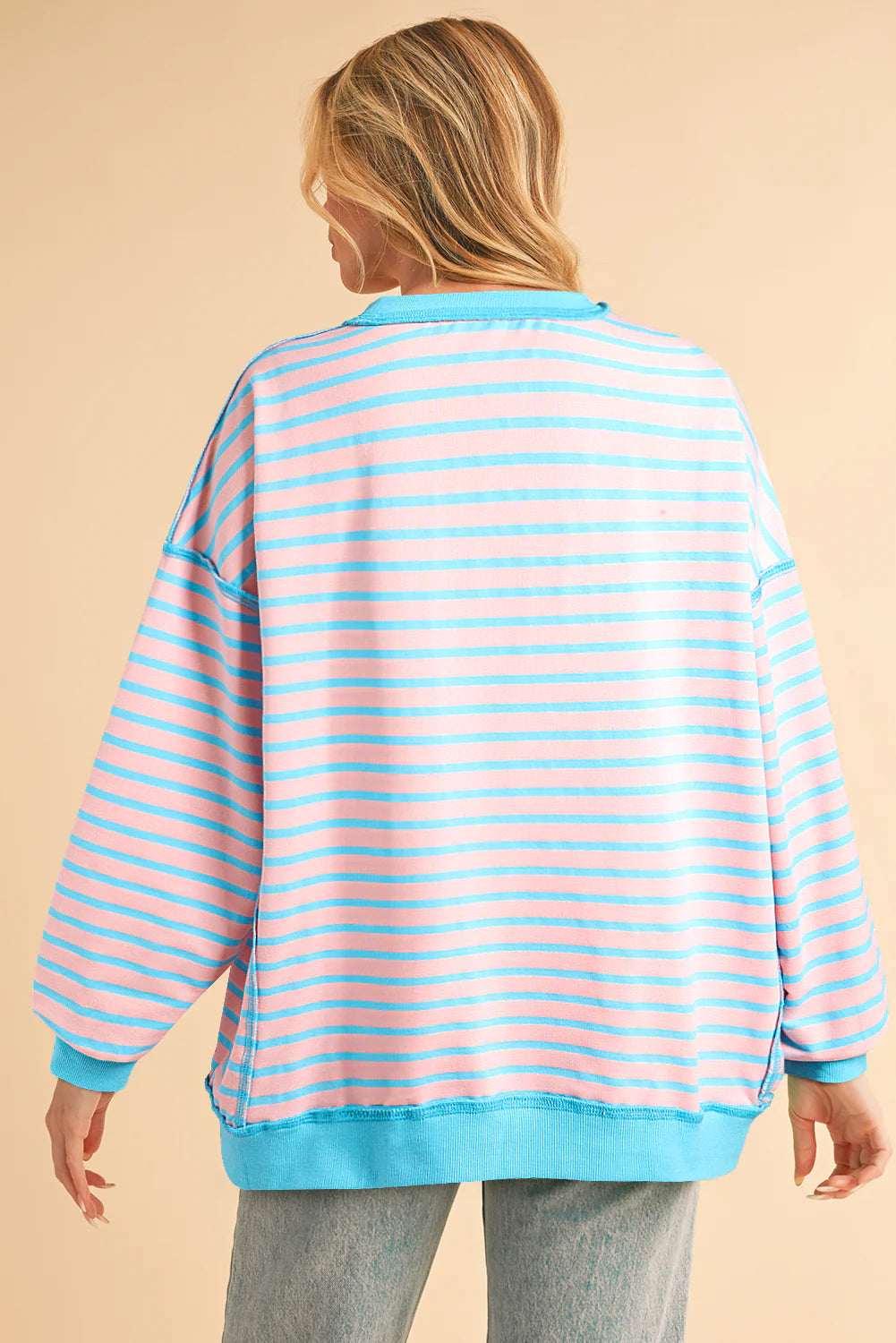Color Clash Drop Shoulder Long Sleeve - 9/12/2025