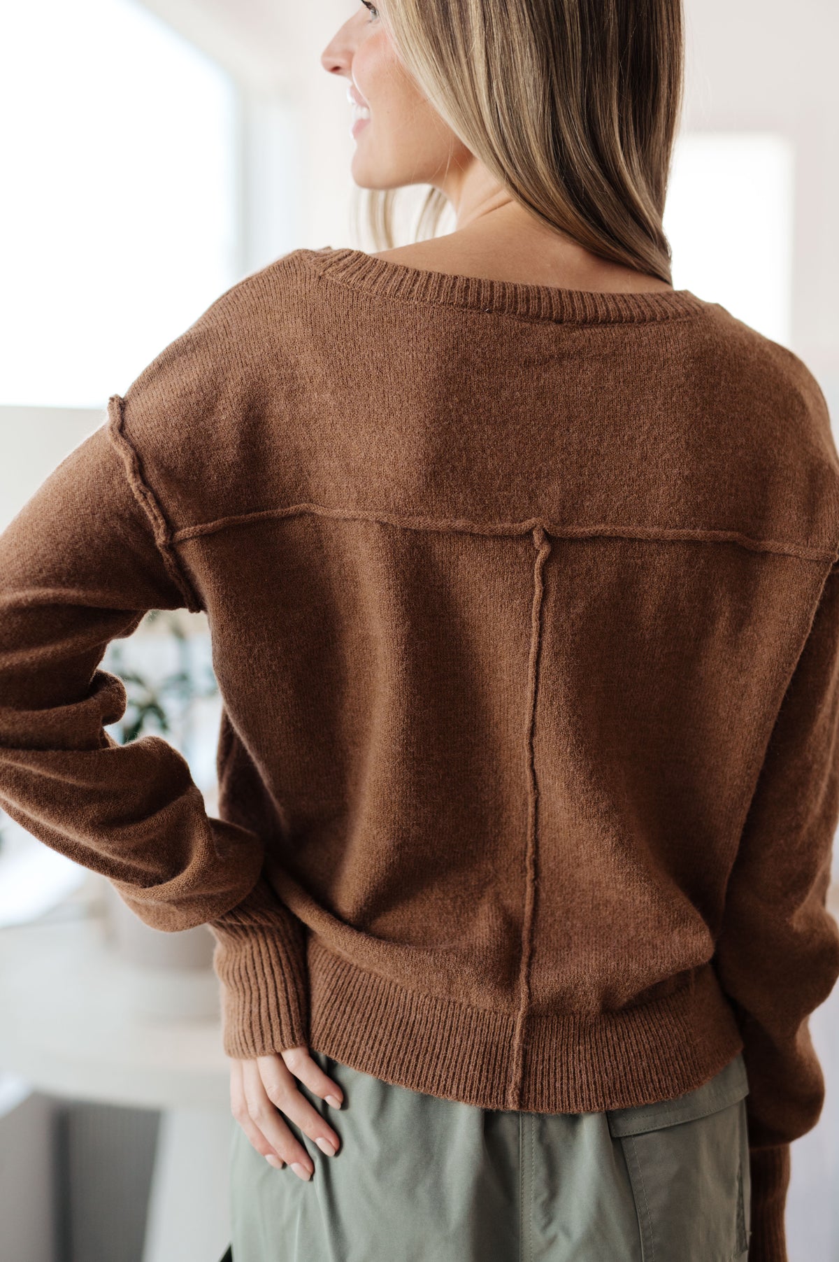 Back to Life V-Neck Sweater in Mocha - 11/13/2025