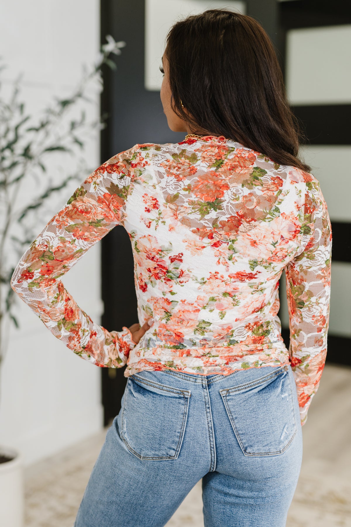Barely Behaving Floral Print Layering Top in Coral - 7/1/2025 NEW