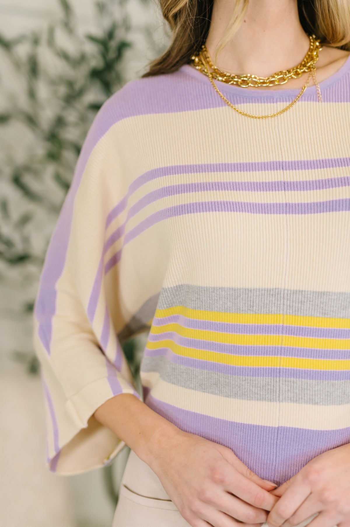 Barely Justified Striped Dolman Sleeve Top - 3/2/2026