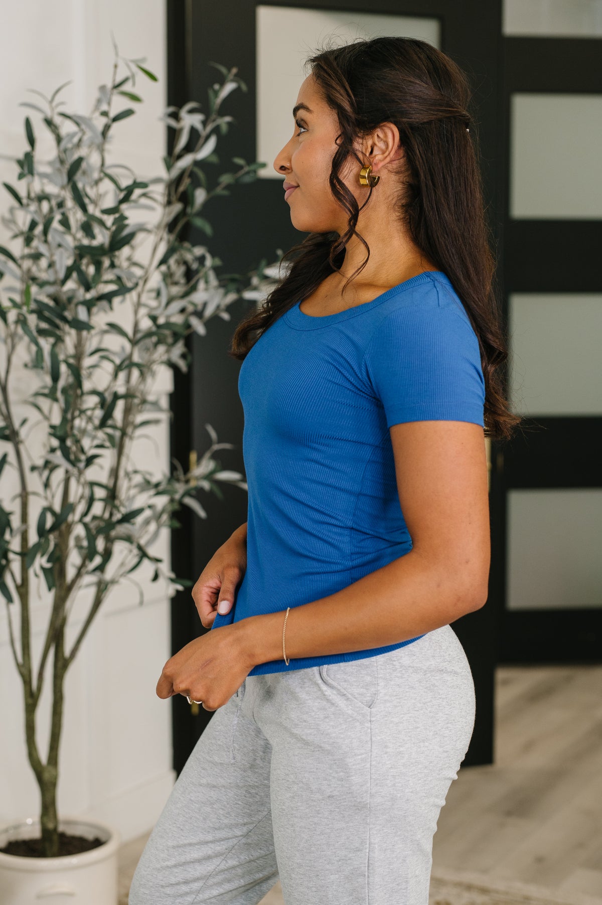 Basically A Part of Me Scoop Necked Tee in Classic Blue - 4/17/2026