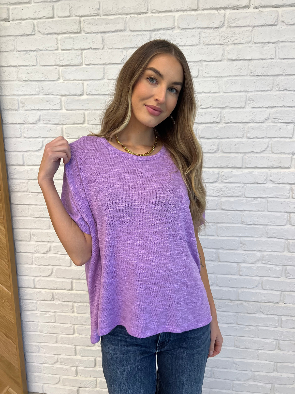 Basically Flowing Dolman Sleeve Top in B Lavender - 2/10/2025