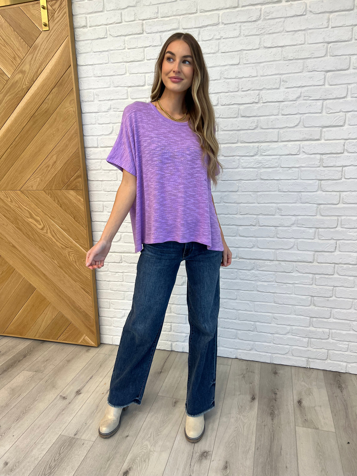 Basically Flowing Dolman Sleeve Top in B Lavender - 2/10/2025