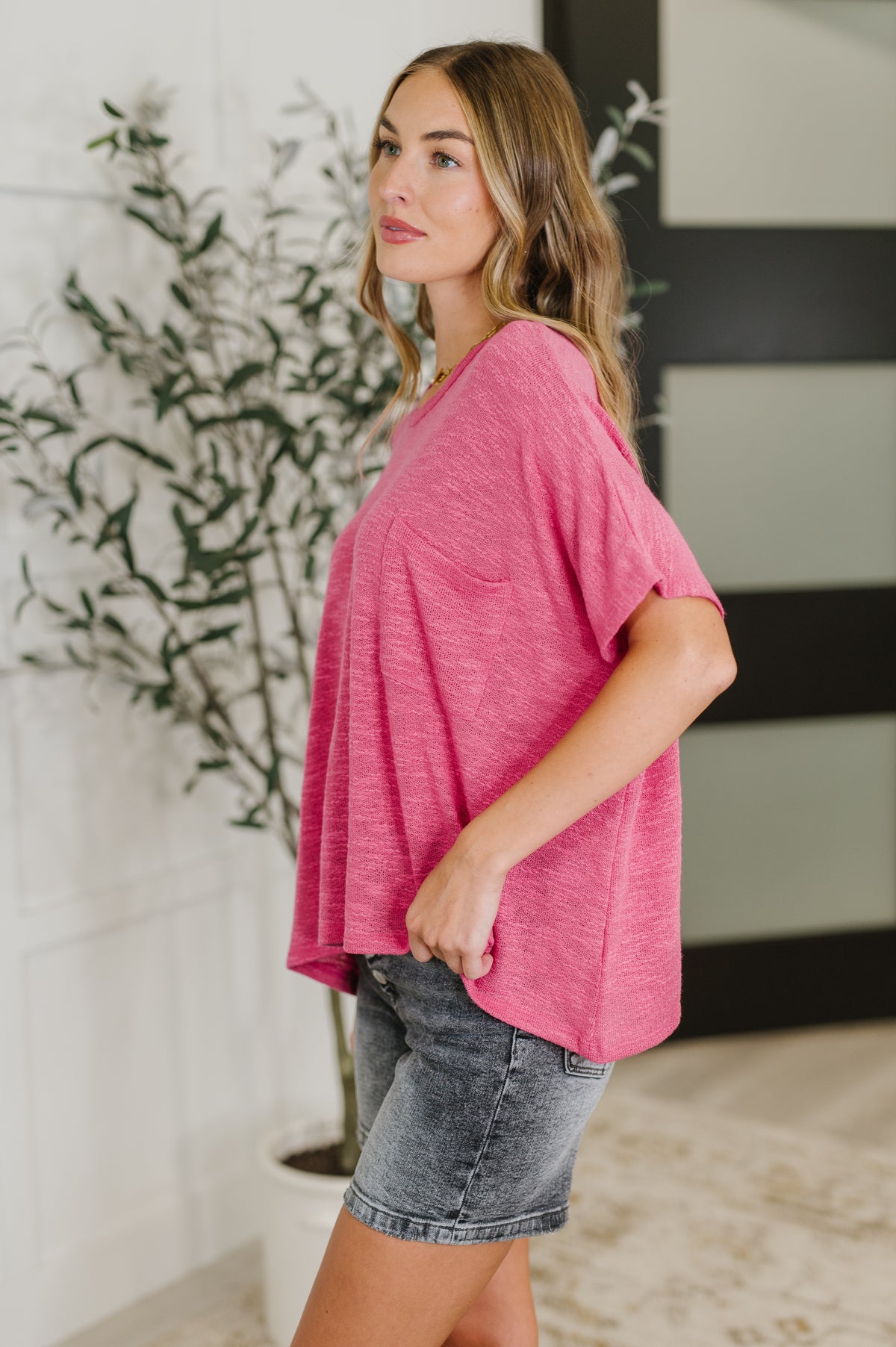 Basically Flowing Dolman Sleeve Top in Hot Pink - 6/23/2025