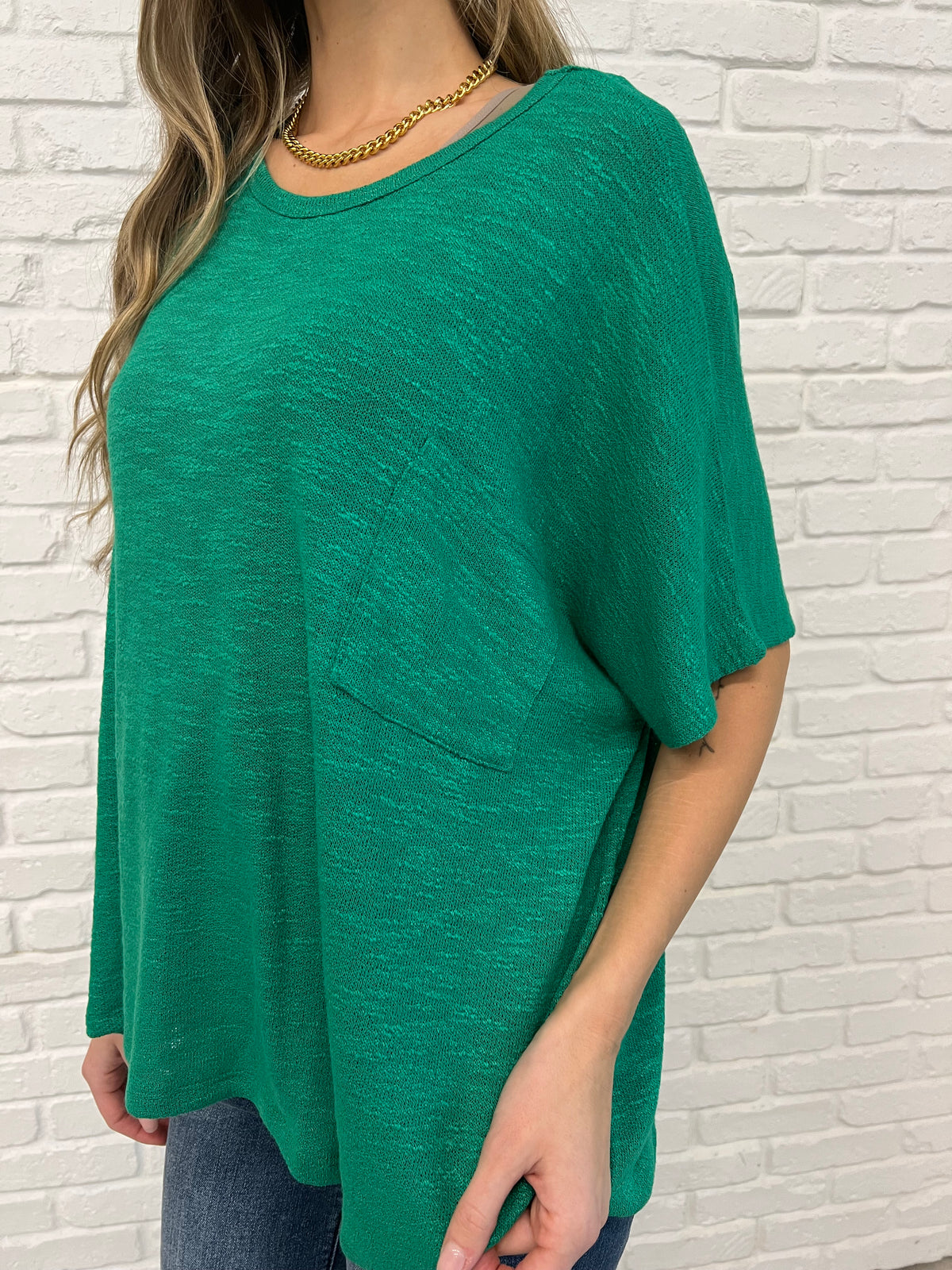 Basically Flowing Dolman Sleeve Top in Kelly Green - 2/10/2025