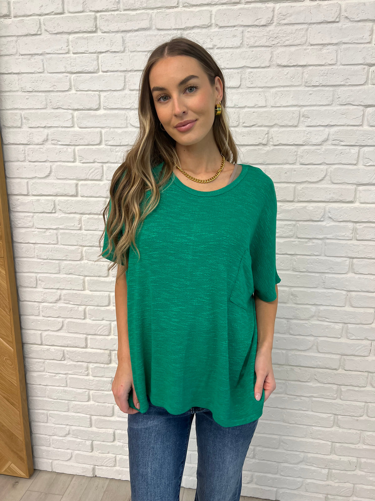 Basically Flowing Dolman Sleeve Top in Kelly Green - 2/10/2025