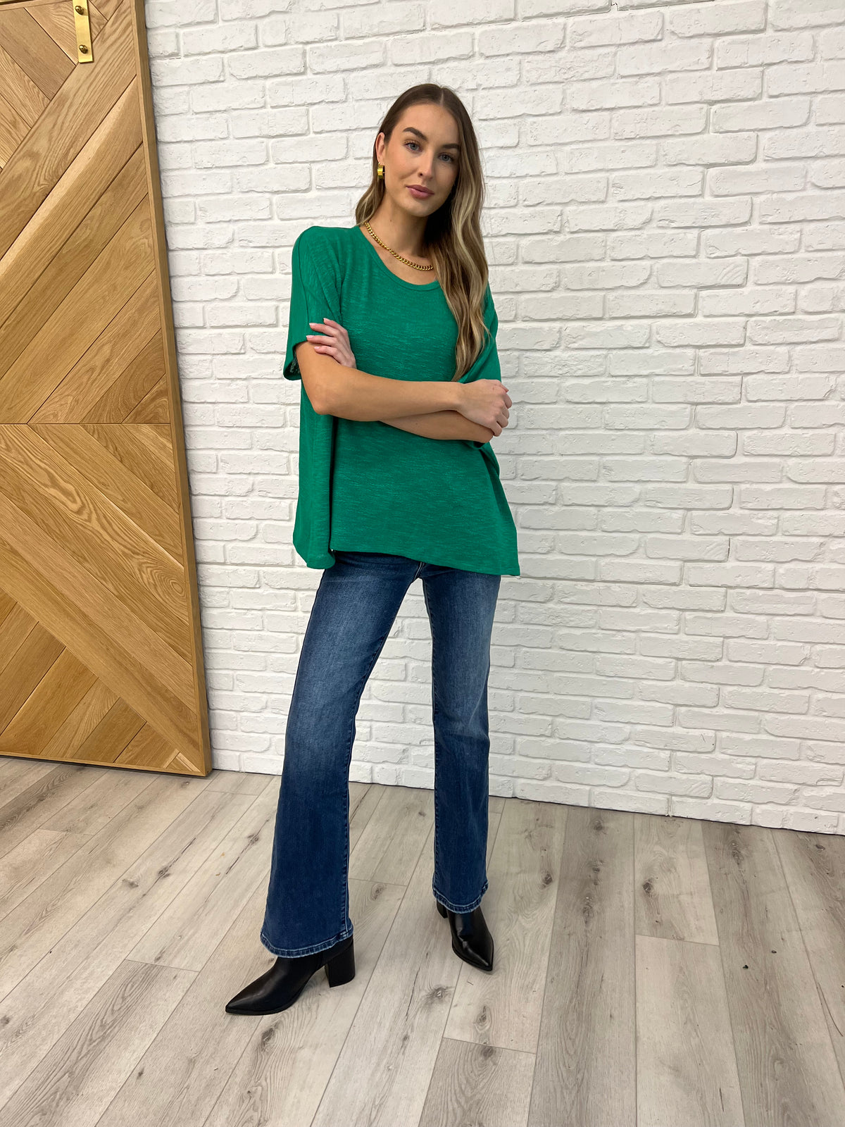 Basically Flowing Dolman Sleeve Top in Kelly Green - 2/10/2025