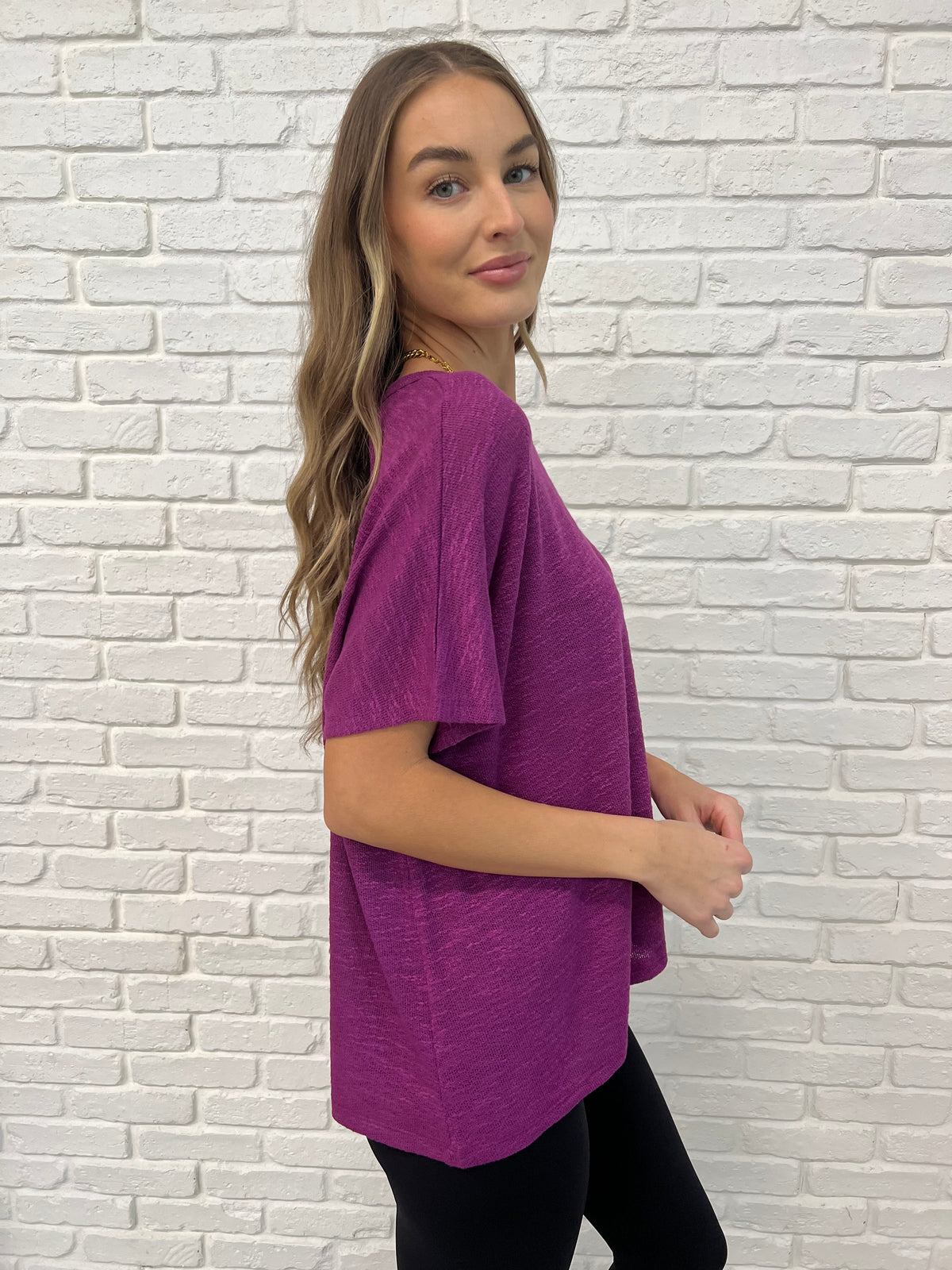 Basically Flowing Dolman Sleeve Top in Lt Plum - 2/10/2025