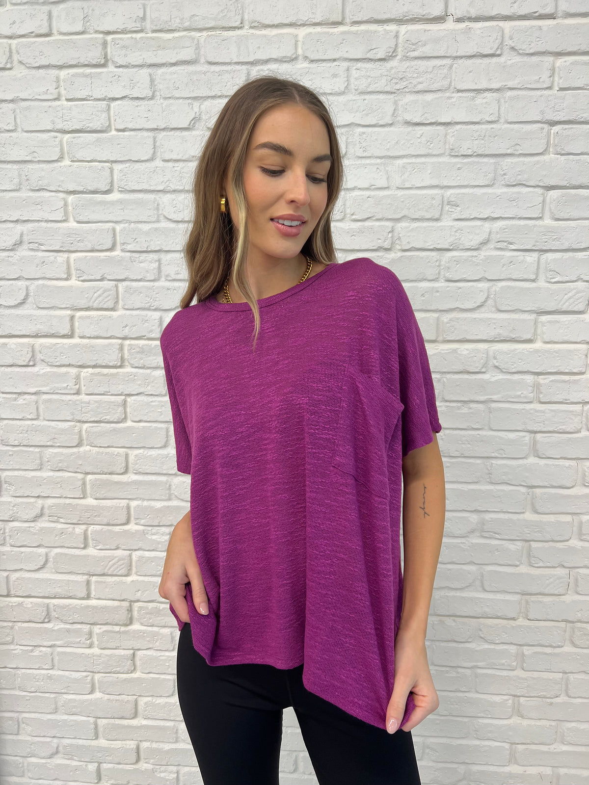 Basically Flowing Dolman Sleeve Top in Lt Plum - 2/10/2025