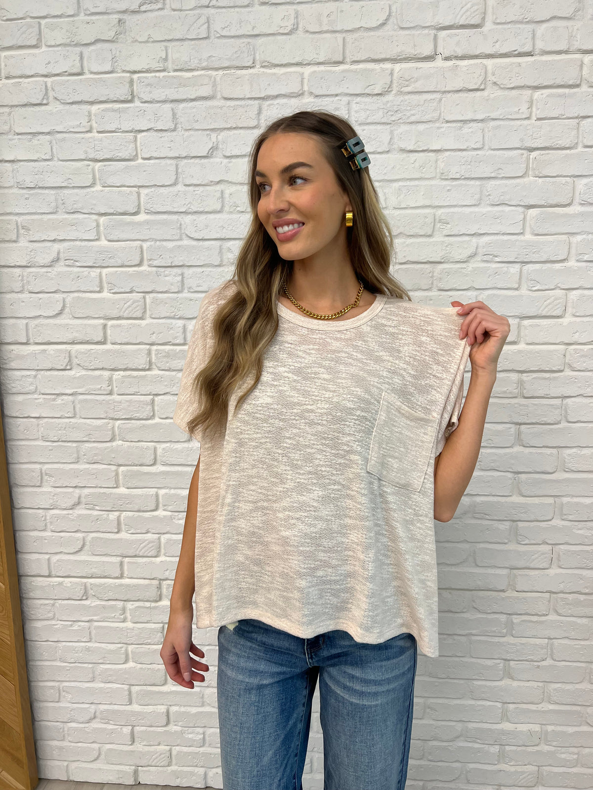 Basically Flowing Dolman Sleeve Top in Sand Beige - 2/10/2025